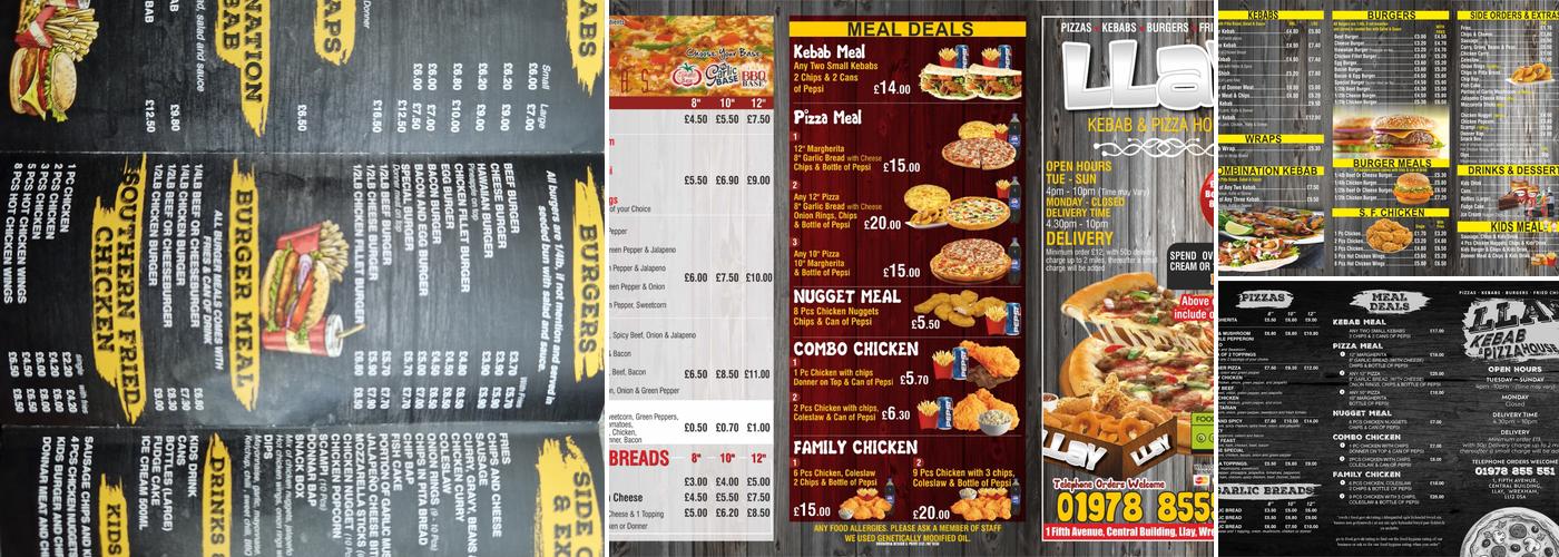 Llay Kebab & Pizza House Menu