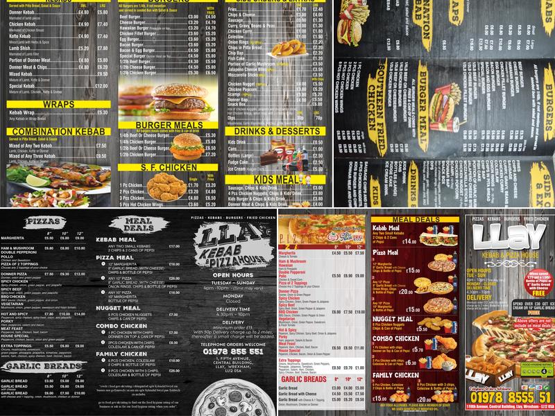 Llay Kebab & Pizza House Menu
