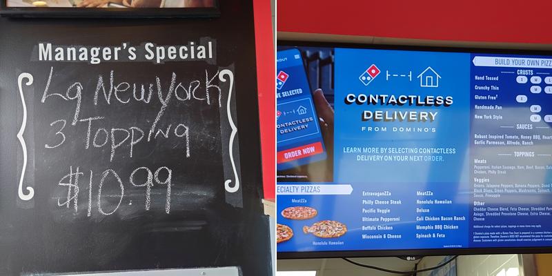 Domino's Pizza Menu