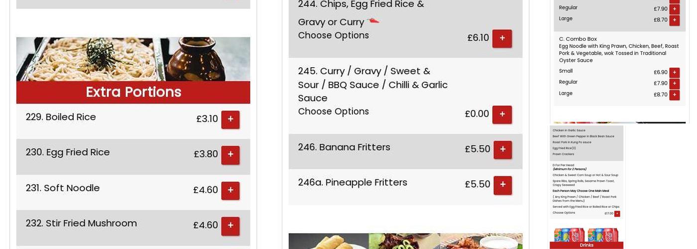 Golden Bowl Chinese Takeaway Menu