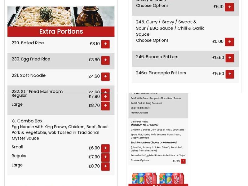 Golden Bowl Chinese Takeaway Menu