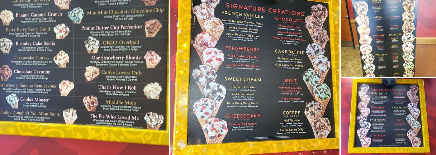 Cold Stone Creamery Menu