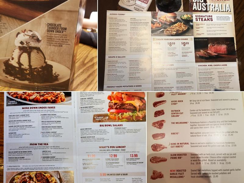 Outback Steakhouse Menu
