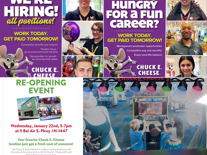 Chuck E. Cheese Menu