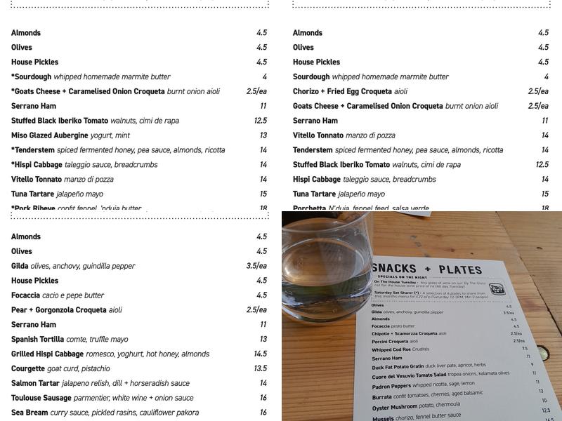 Peckham Cellars Menu