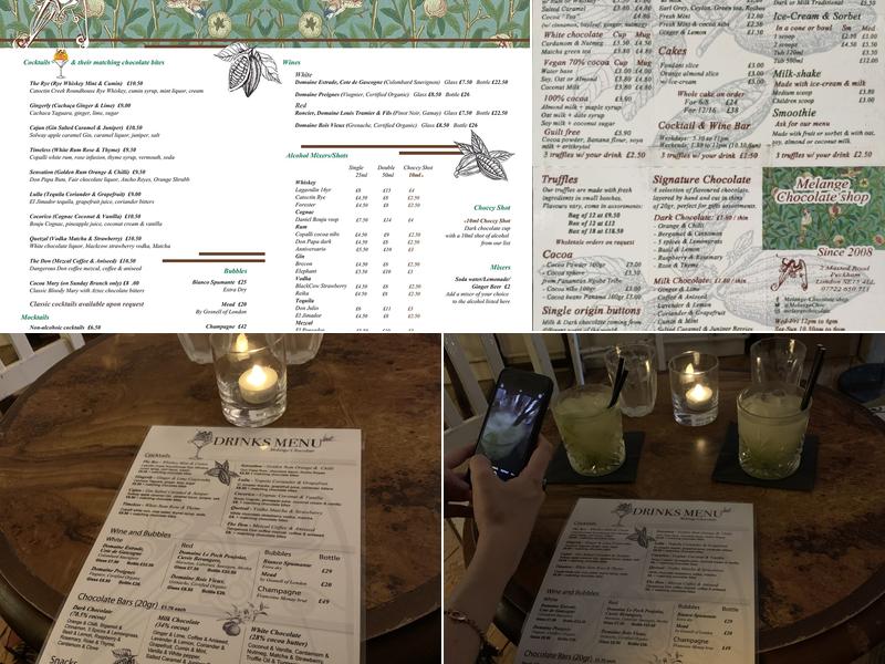 Melange Chocolate Menu