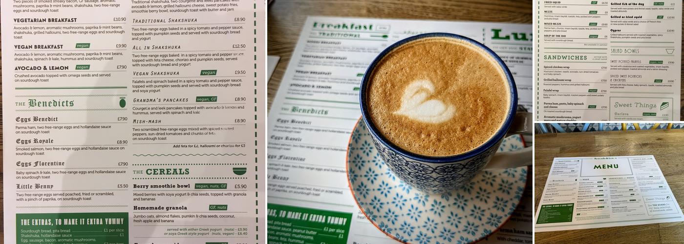 Avocado & Lemon Menu