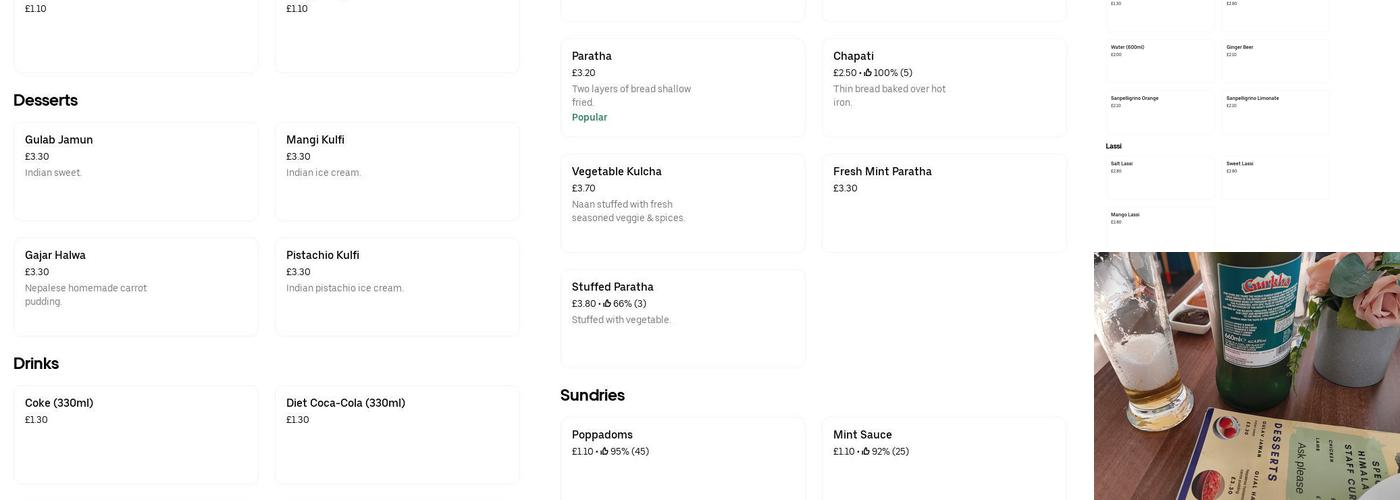 Himalayan Kitchen Menu