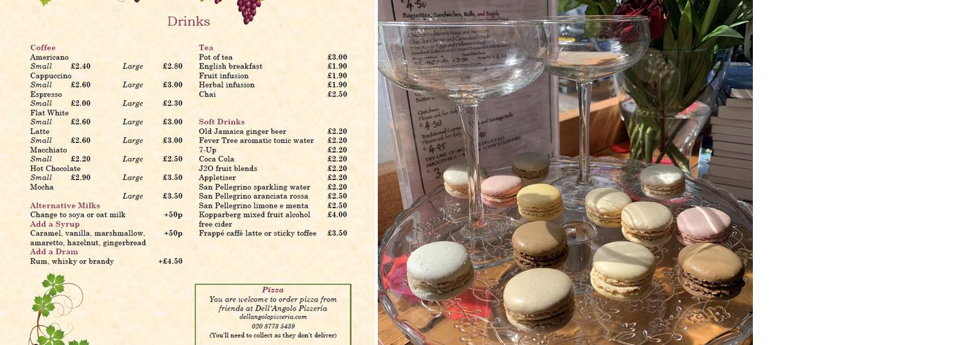 Mozart London Bar Menu