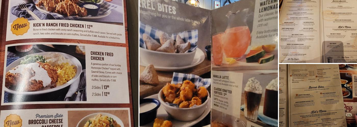 Cracker Barrel Old Country Store Menu