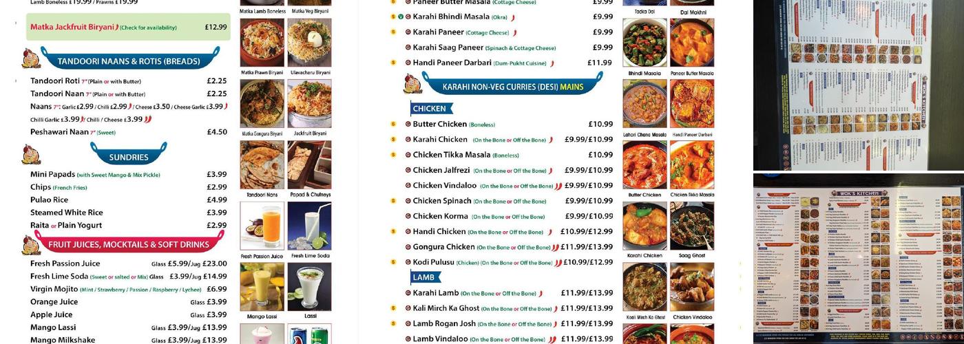 Wok & Karahi Menu