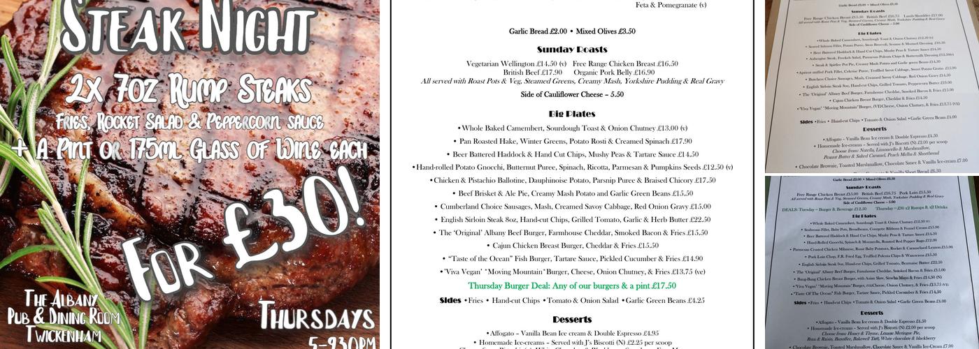 The Albany Pub & Dining Room Menu