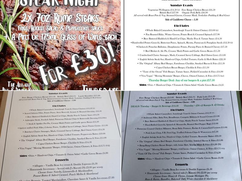 The Albany Pub & Dining Room Menu