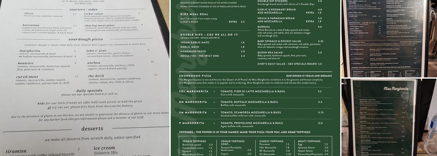 Miss Margherita - Sourdough Pizzeria / Aged Tequila Menu