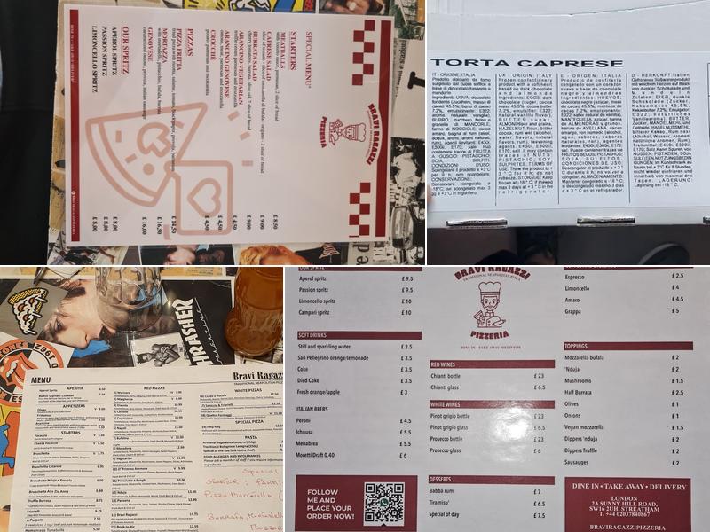 Bravi Ragazzi Menu