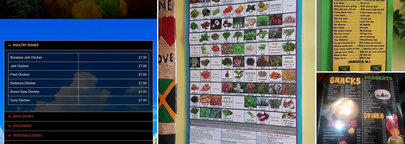 One Love Caribbean Menu