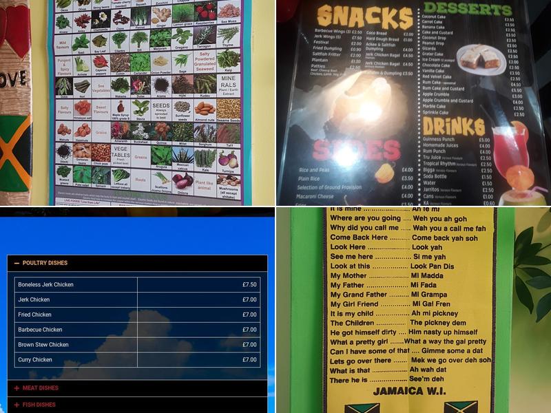 One Love Caribbean Menu