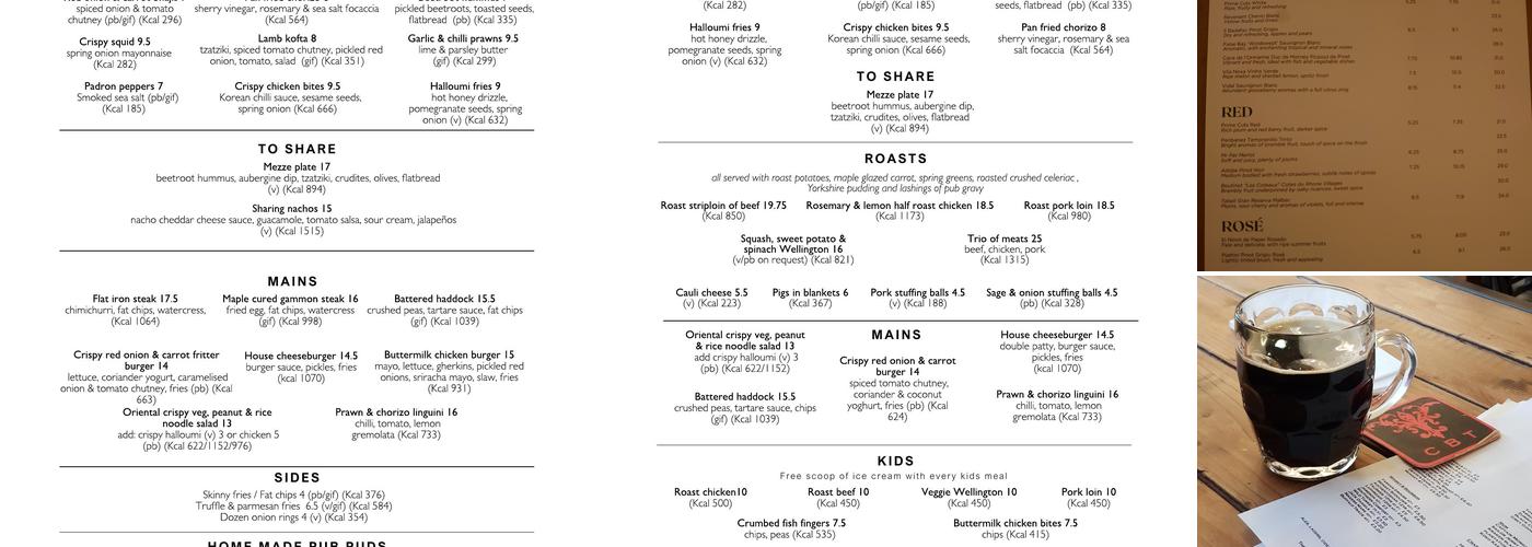 Catford Bridge Tavern Menu