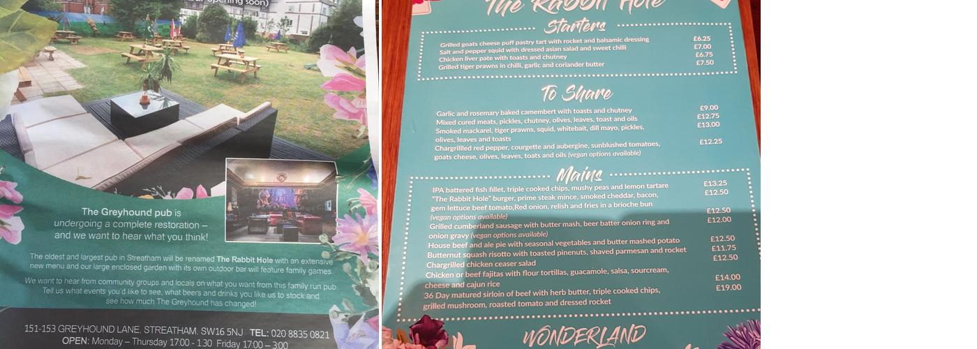 The Rabbit Hole Menu