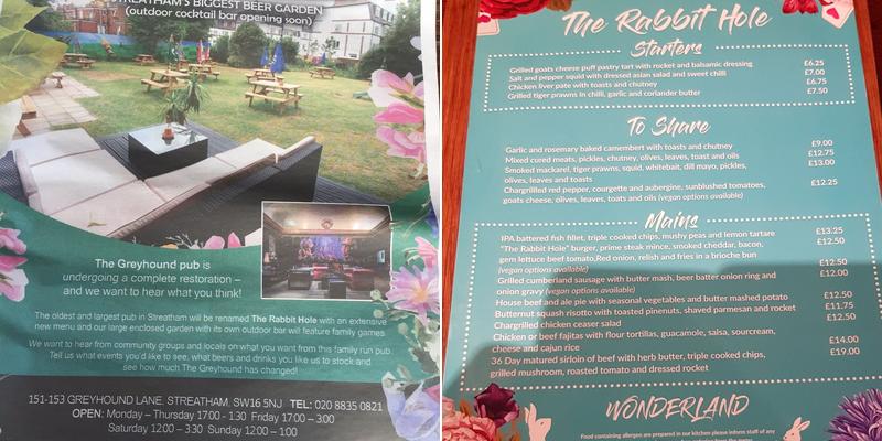 The Rabbit Hole Menu