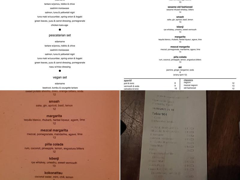 Brilliant Corners Menu