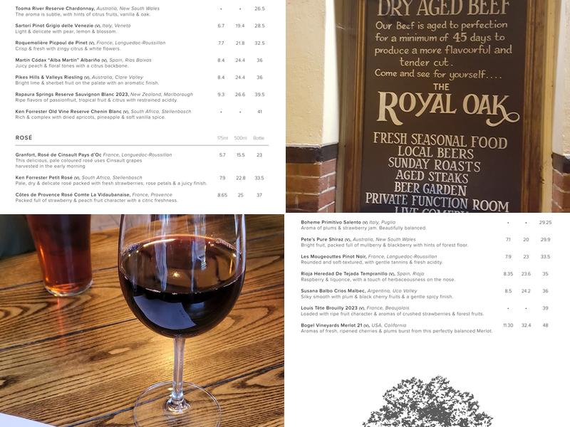 The Royal Oak New Malden Menu