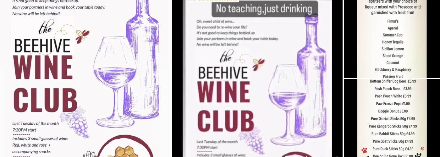 The Beehive, Wandsworth Menu