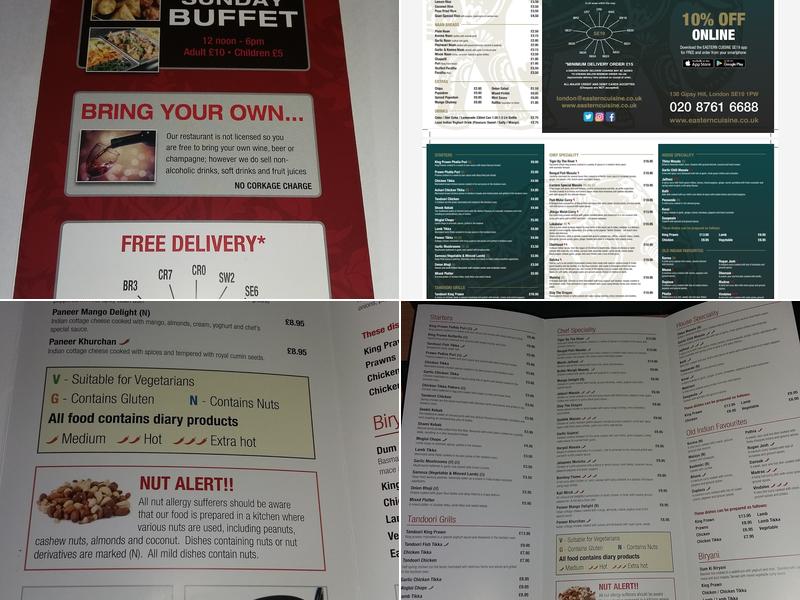 Eastern Cuisine Indian Takeaway Menu