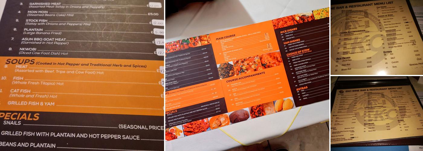 Eko Wine Bar & Restaurant Menu