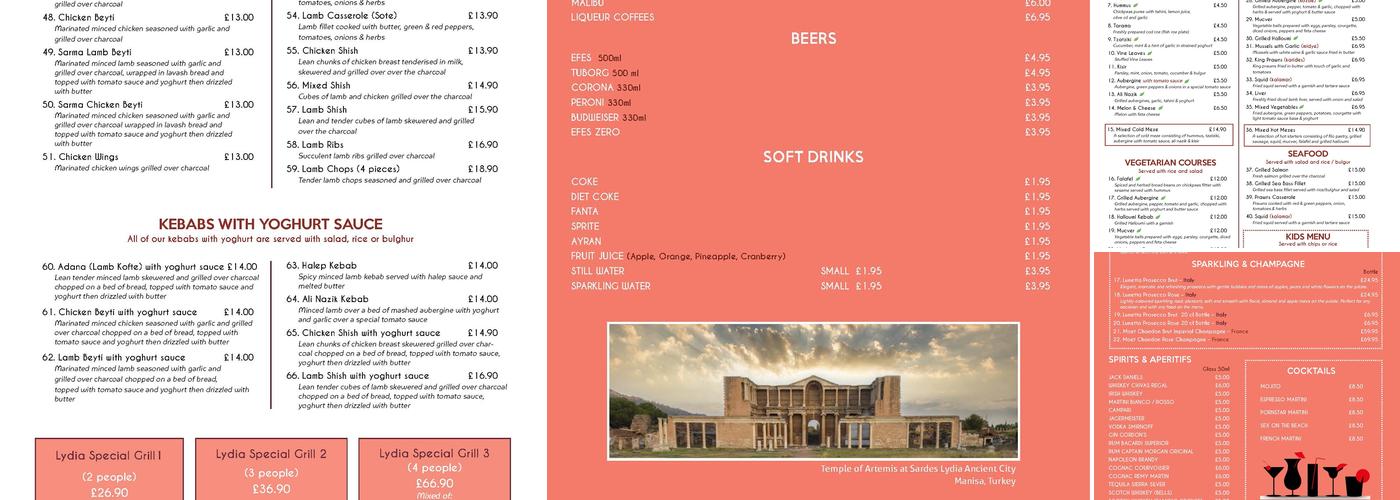 Lydia Restaurant Menu