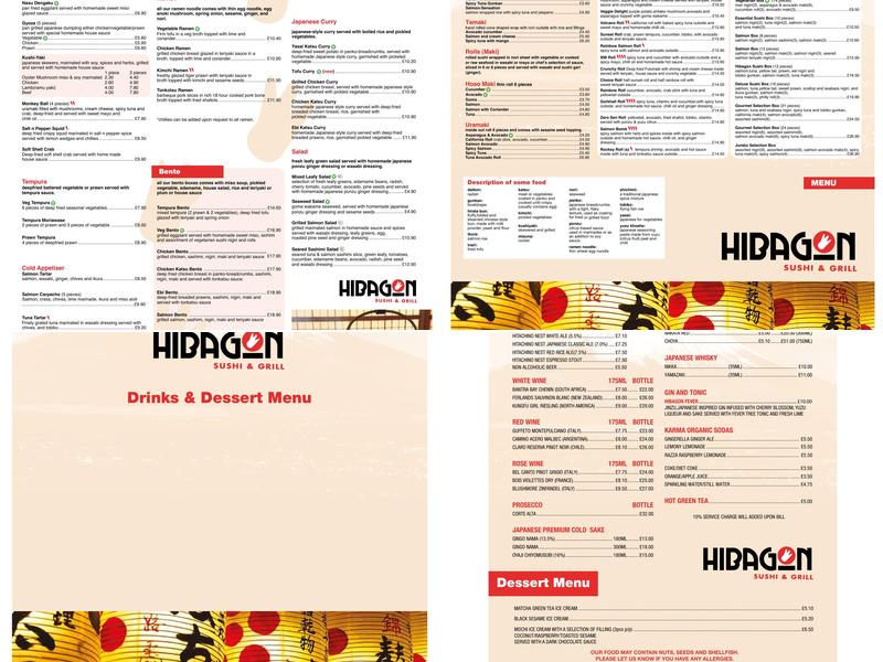 Hibagon Sushi & Grill Menu