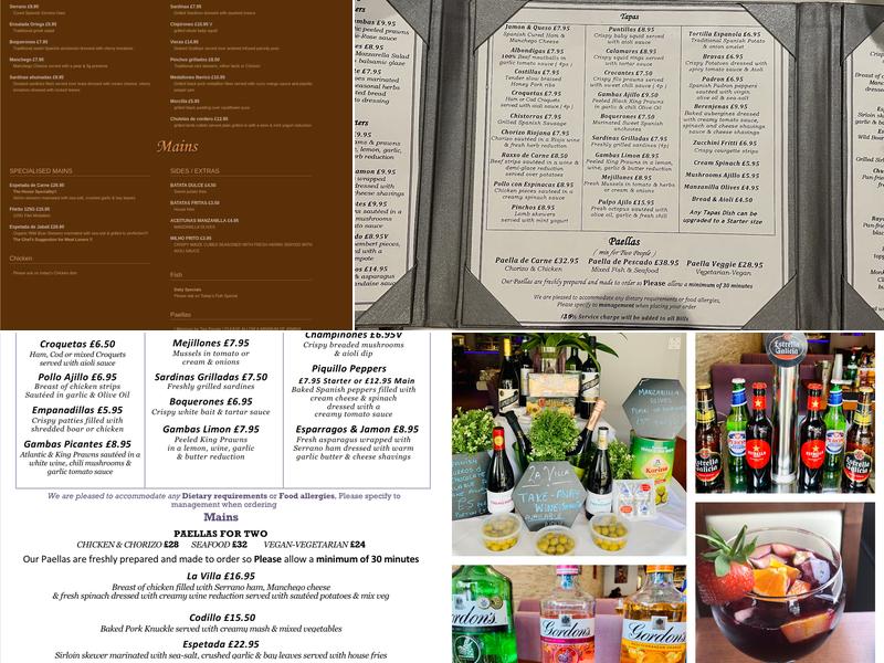 La Villa Restaurant Menu