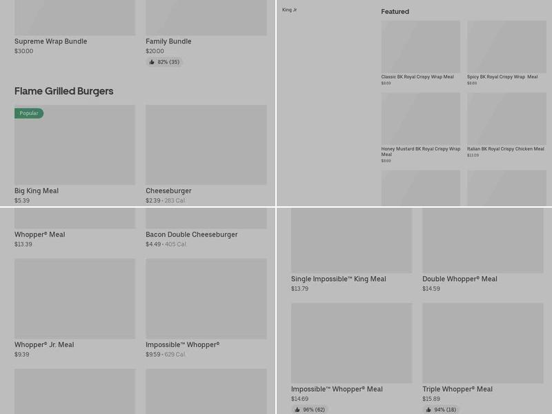 Burger King Menu