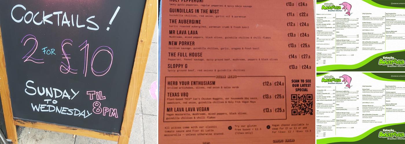 John The Unicorn Menu