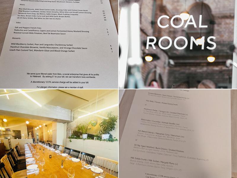 Coal Rooms Menu