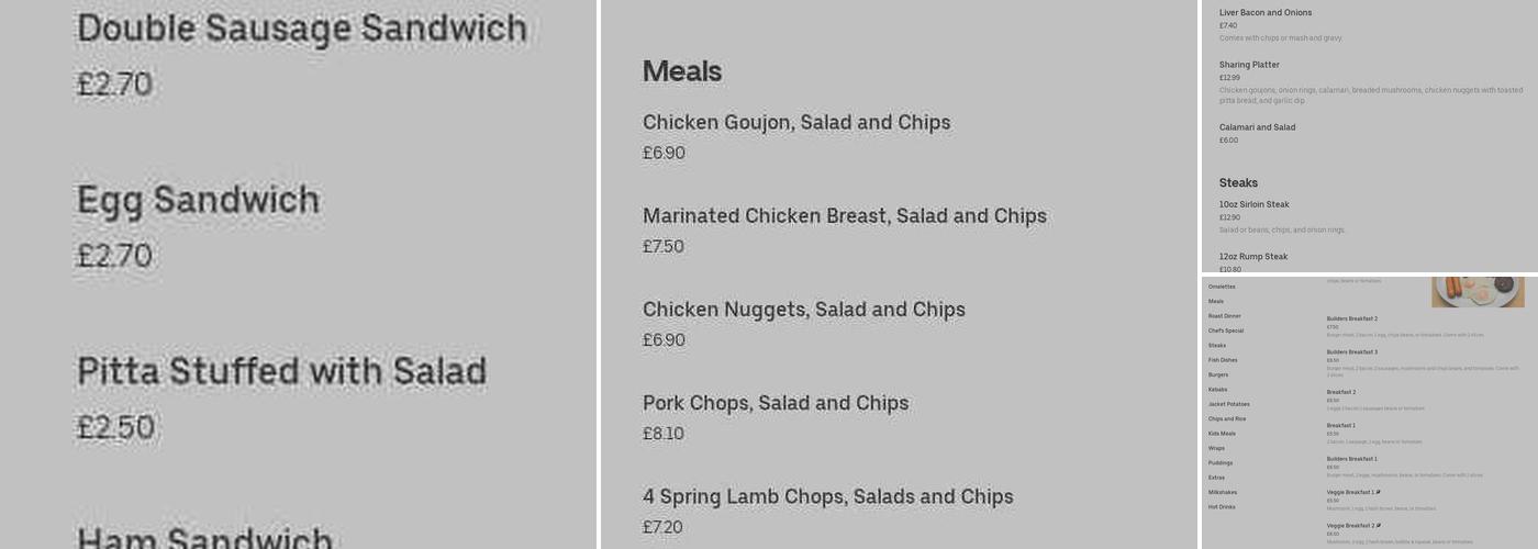 The Griddle Diner Menu