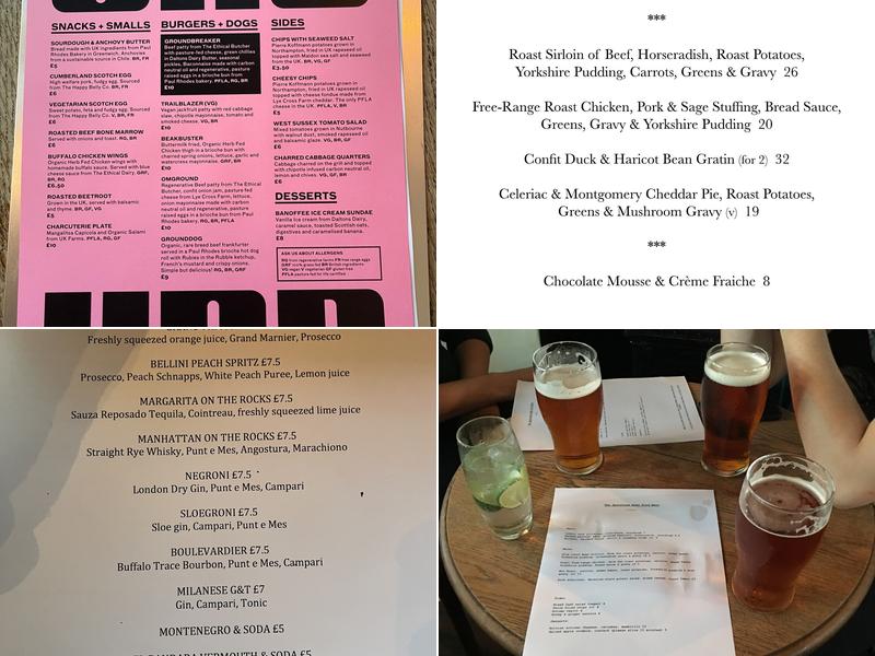 The Spurstowe Arms Menu