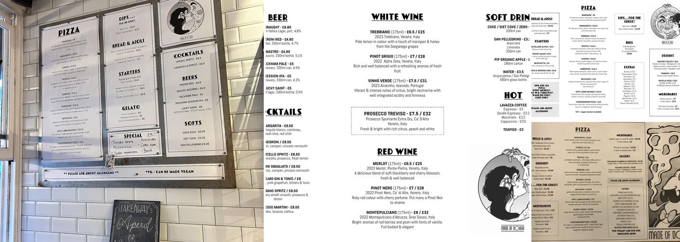 Made of Dough Peckham Menu