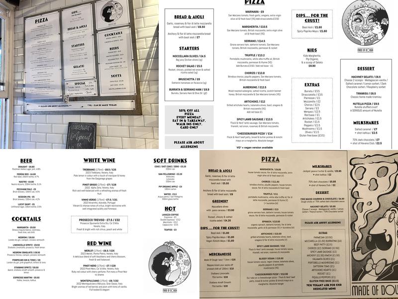 Made of Dough Peckham Menu