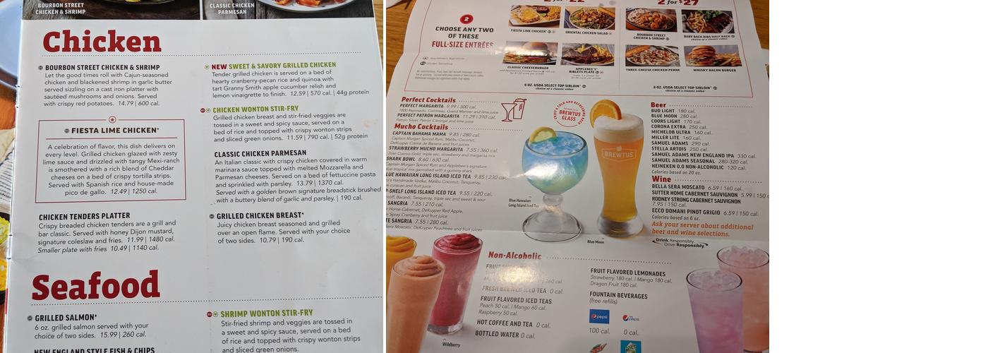 Applebee's Grill + Bar Menu