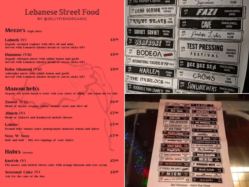 The Shacklewell Arms Menu