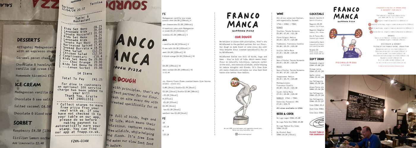 Franco Manca East Dulwich Menu