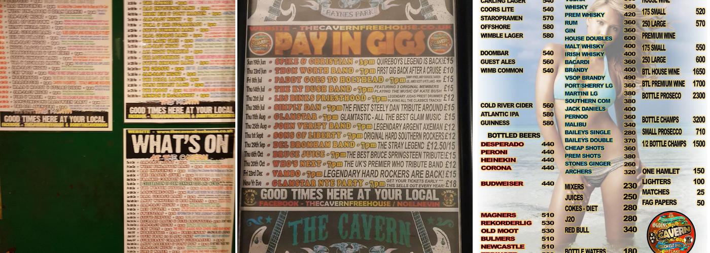 The Cavern Menu
