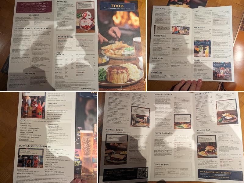 The Alleyn's Head Menu