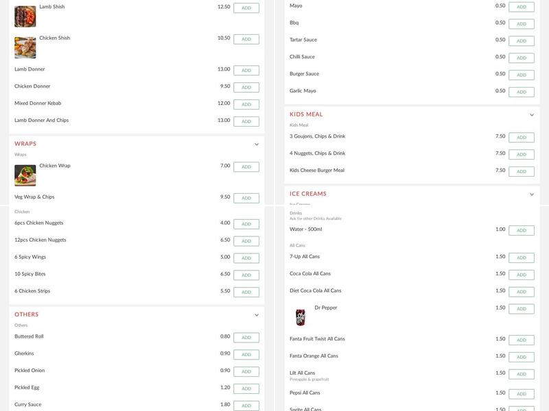 Bushey Fish Bar Menu