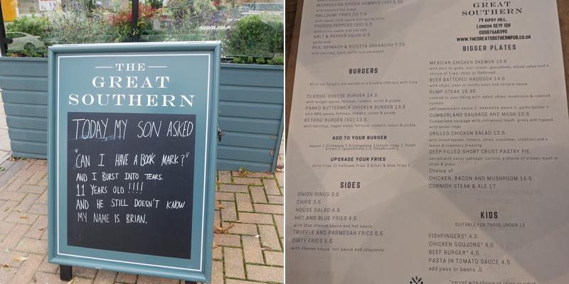 The Great Southern Menu