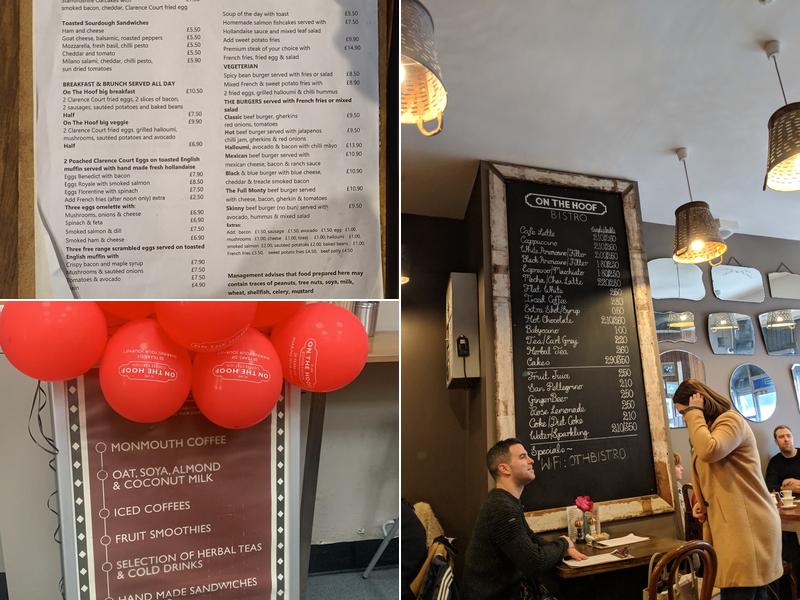 On the Hoof Bistro Sydenham Menu