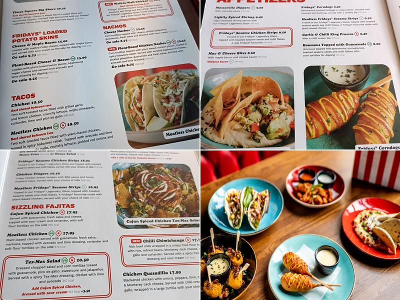 TGI Fridays Menu