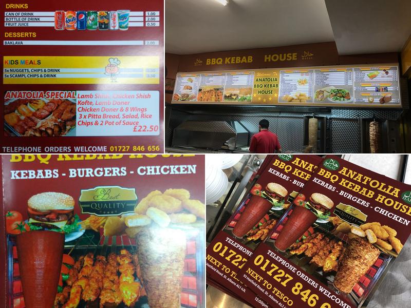 Anatolia BBQ Kebab House Menu