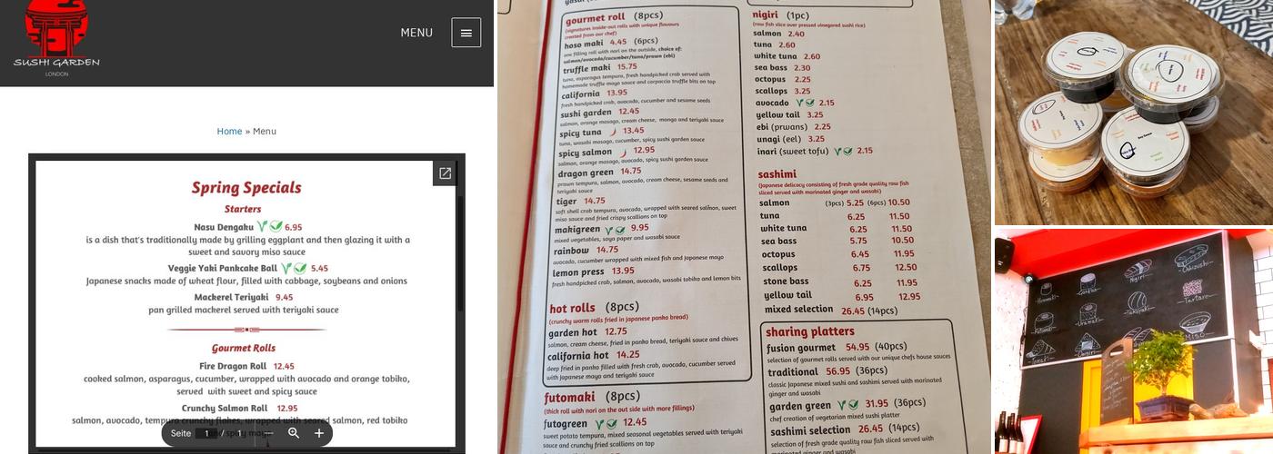 Sushi Garden - London Menu